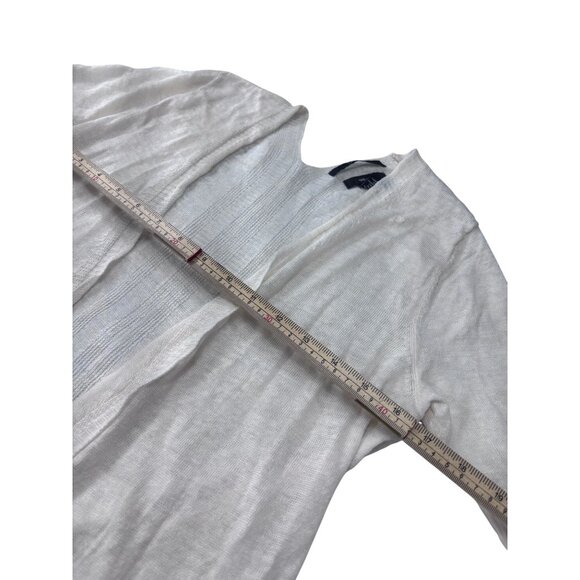 Tahari Womens Open Front Lightweight Linen Cardigan With Pockets Short Sleeves S - Picture 9 of 11